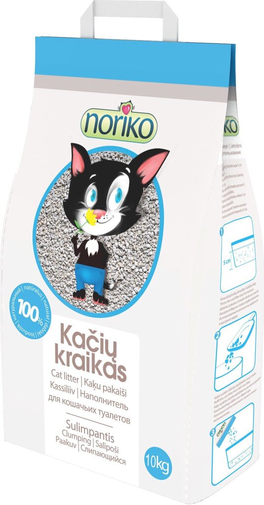 Noriko Bentoniitti kissanhiekka, 10 kg hinta ja tiedot | Kissanhiekka | hobbyhall.fi