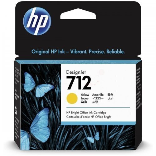 HP 712 29-ml Yellow DesignJet Ink hinta ja tiedot | Mustekasetit | hobbyhall.fi