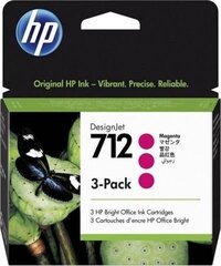 HP 712 3-Pack 29-ml Magenta DesignJet hinta ja tiedot | Mustekasetit | hobbyhall.fi
