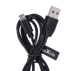 Maxlife cable USB - microUSB 1,0 m 1A musta hinta ja tiedot | Puhelinkaapelit | hobbyhall.fi