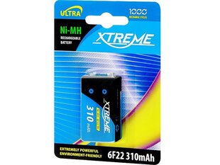 -Xtreme ladattava akku 9V 310mAh 6F22 hinta ja tiedot | Xtreme Puhelimet, älylaitteet ja kamerat | hobbyhall.fi