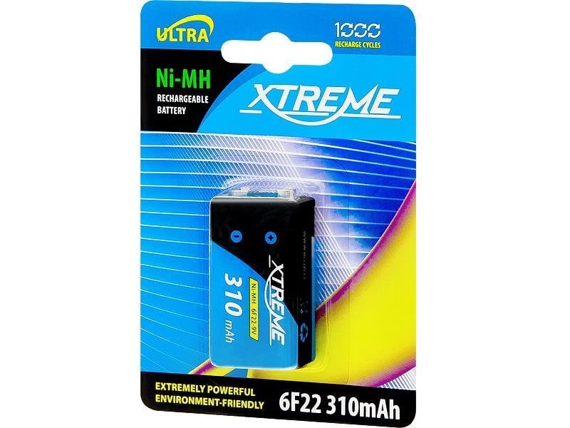 -Xtreme ladattava akku 9V 310mAh 6F22 hinta ja tiedot | Kameran akut | hobbyhall.fi