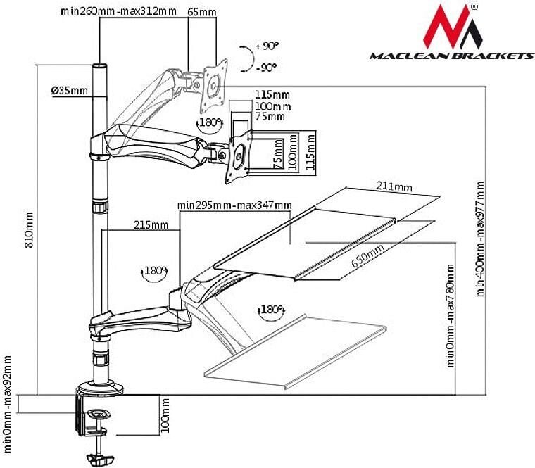 Maclean MC-681 hinta ja tiedot | Näyttötelineet | hobbyhall.fi