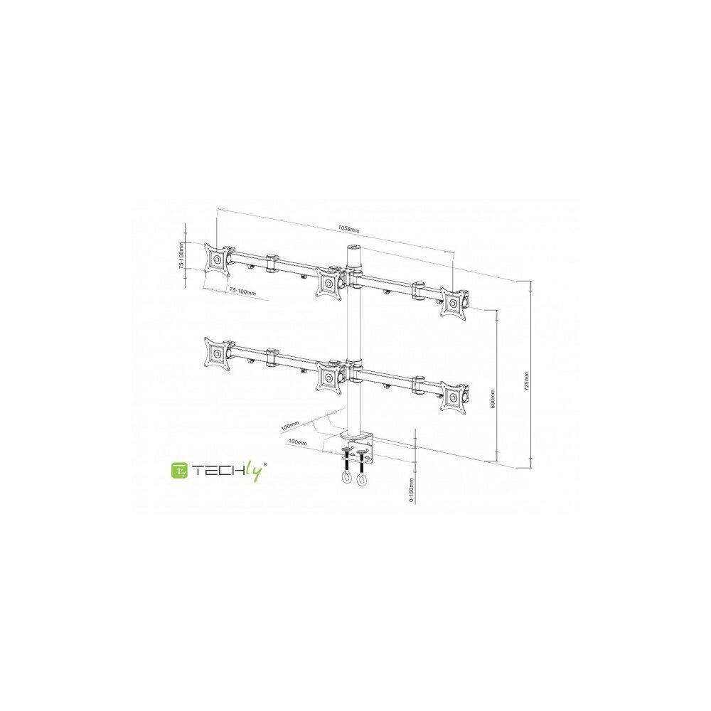 Techly LCD 13-20" hinta ja tiedot | Näyttötelineet | hobbyhall.fi