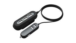 HAMA 2 + 3 Jatkettava USB-autolaturi 10A 2 m, musta hinta ja tiedot | Puhelimen laturit | hobbyhall.fi