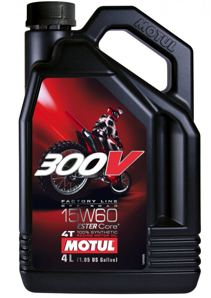 Synteettinen 4-tahti moottoripyörä öljy Motul 300V, 4T, 15W60, 4 l. hinta ja tiedot | Voiteluöljyt ja -nesteet | hobbyhall.fi