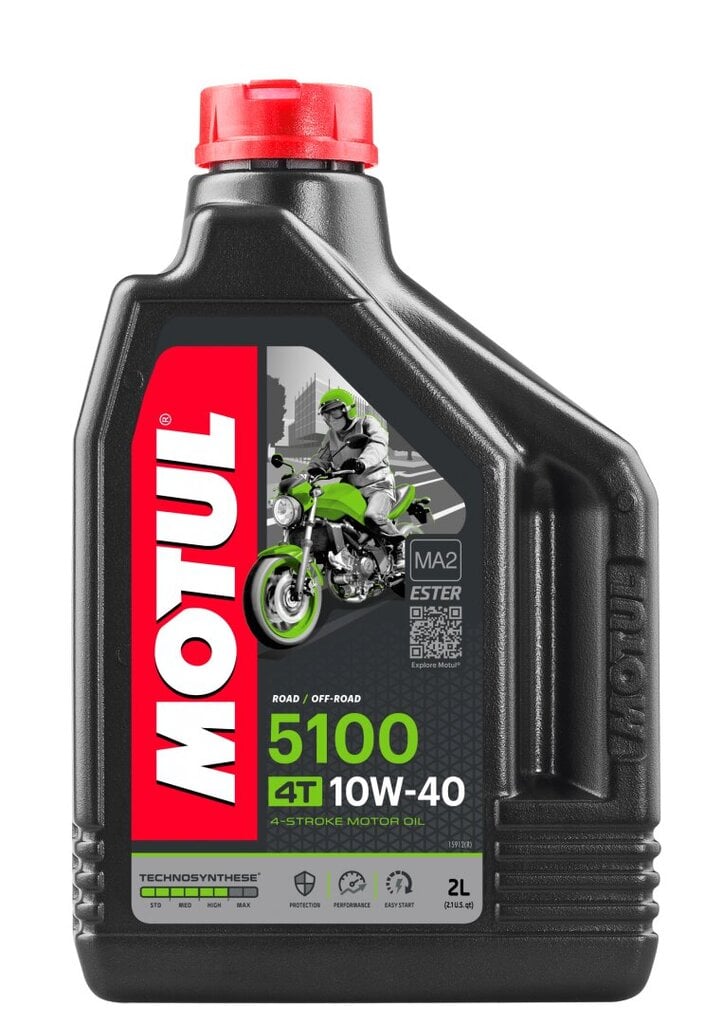 Voiteluöljy nelitahtimoottoreille Motul 5100, 10W40, 2 l. hinta ja tiedot | Voiteluöljyt ja -nesteet | hobbyhall.fi