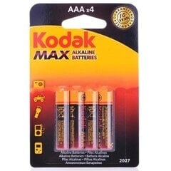 KODAK LR03-4BB (AAA) MAX Läpipainopakkaus, 4 g. hinta ja tiedot | Kodak Kodin remontointi | hobbyhall.fi