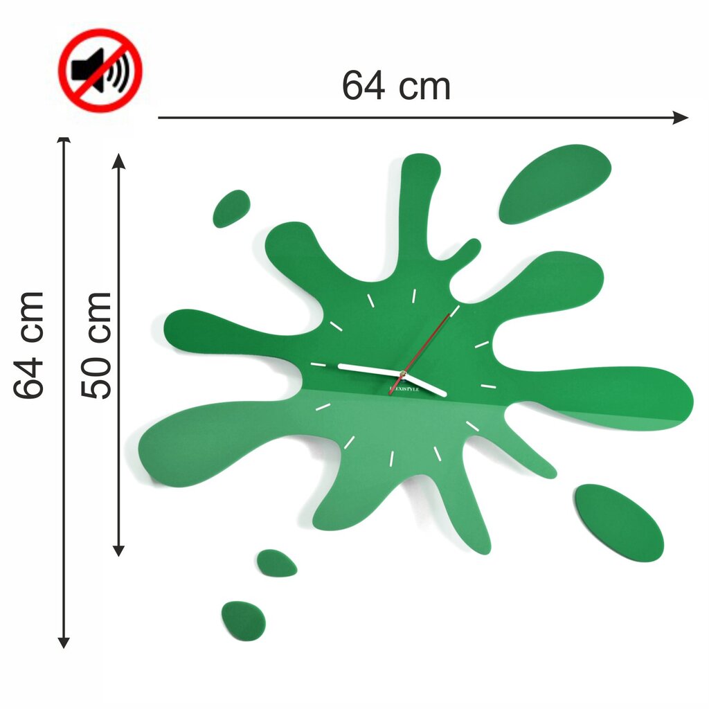 Seinäkello Väritahra, vihreä hinta ja tiedot | Kellot | hobbyhall.fi