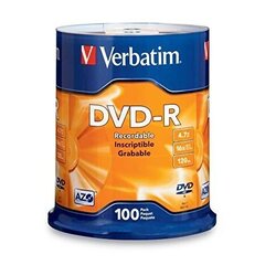 Verbatim DVD-R 4,7 Gt 16 x 100, 43549 hinta ja tiedot | Vinyylilevyt, CD-levyt, DVD-levyt | hobbyhall.fi