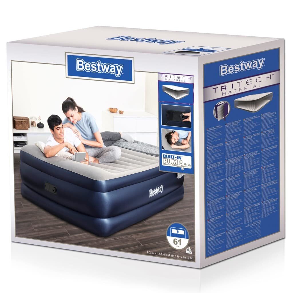 Ilmatäytteinen patja Bestway Tritech Queen 203x152x61 cm, integroidulla pumpulla hinta ja tiedot | Ilmapatjat | hobbyhall.fi