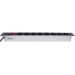 Intellinet 19", x8 1U Schuko, 3 m kaapeli, hinta ja tiedot | Jatkojohdot ja kaapelikelat | hobbyhall.fi