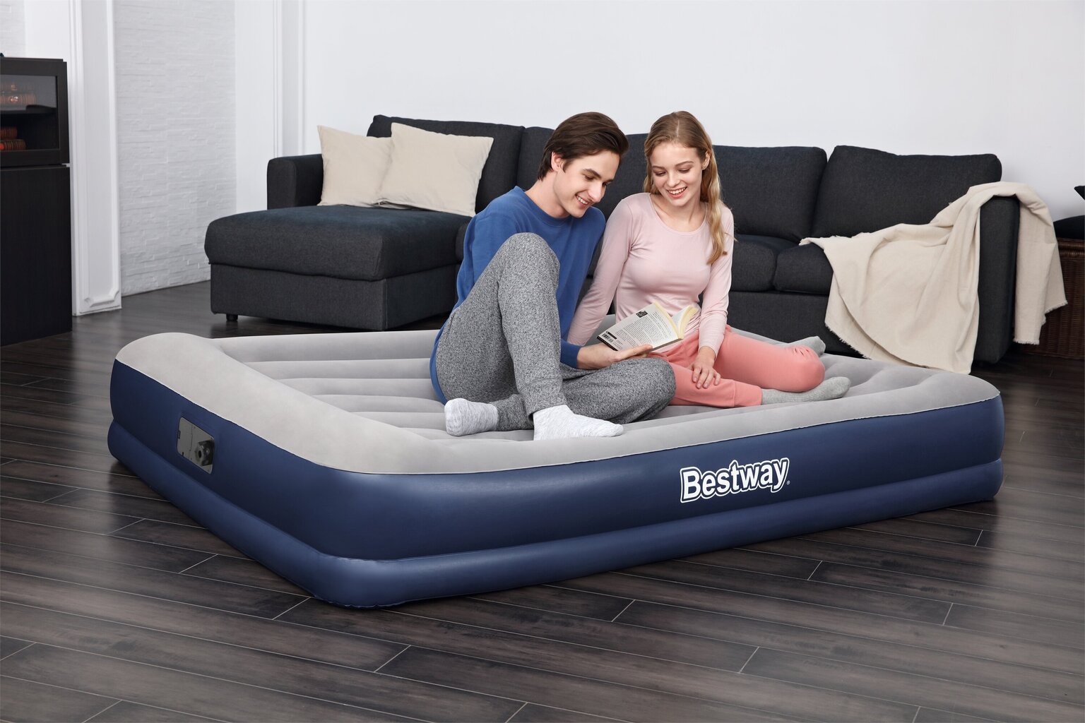 Puhallettava patja Bestway Tritech Queen 203x152x36 cm, integroidulla pumpulla hinta ja tiedot | Ilmapatjat | hobbyhall.fi