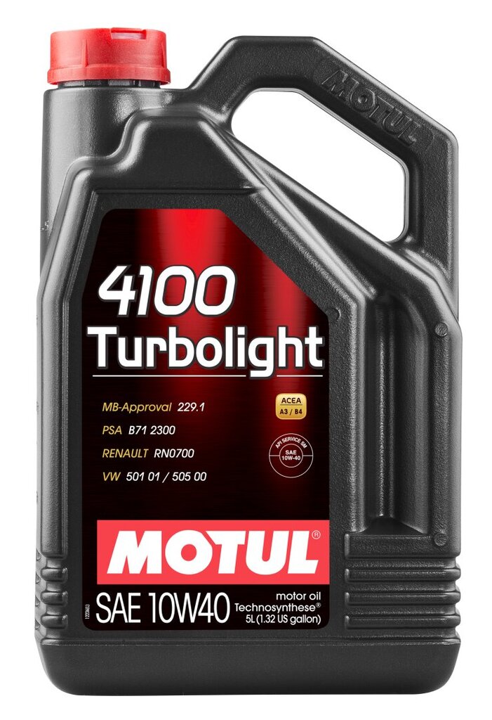 Moottoriöljy Motul 4100 Turbolight 10W40, 108645, 5 l., hinta ja tiedot | Moottoriöljyt | hobbyhall.fi