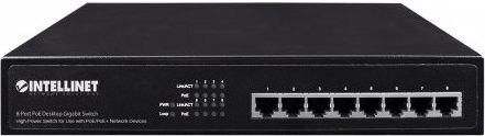 Intellinet Gigabit switch muunnin 8X 10/100/1000 RJ45 PoE+ 140W 19" teline hinta ja tiedot | Verkkokytkimet | hobbyhall.fi