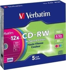 CD-RW-levyt Verbatim 43167 hinta ja tiedot | Vinyylilevyt, CD-levyt, DVD-levyt | hobbyhall.fi