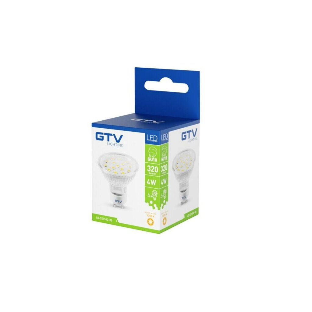 GTV LED GU10 lamppu 4W , 230V , 3000K , 320lm , 120° hinta ja tiedot | Lamput | hobbyhall.fi