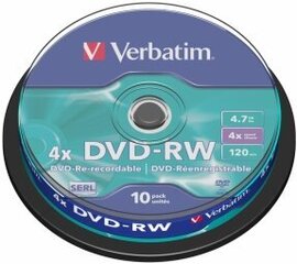 DVD-RW-levyt Verbatim 43552 hinta ja tiedot | Vinyylilevyt, CD-levyt, DVD-levyt | hobbyhall.fi
