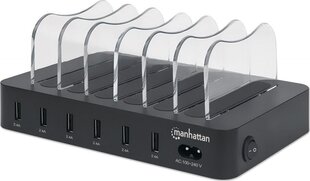 Latausasema Manhattan 6x USB-A 5V 2.4A 50W puhelimille, tableteille hinta ja tiedot | Manhattan Matkapuhelimet ja tarvikkeet | hobbyhall.fi