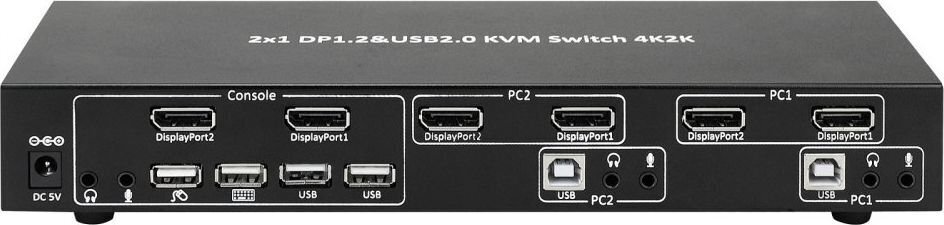 Jungiklis Techly DisplayPort/USB 2x1 kaksoispään video 4K * 30Hz KVM hinta ja tiedot | Verkkokytkimet | hobbyhall.fi