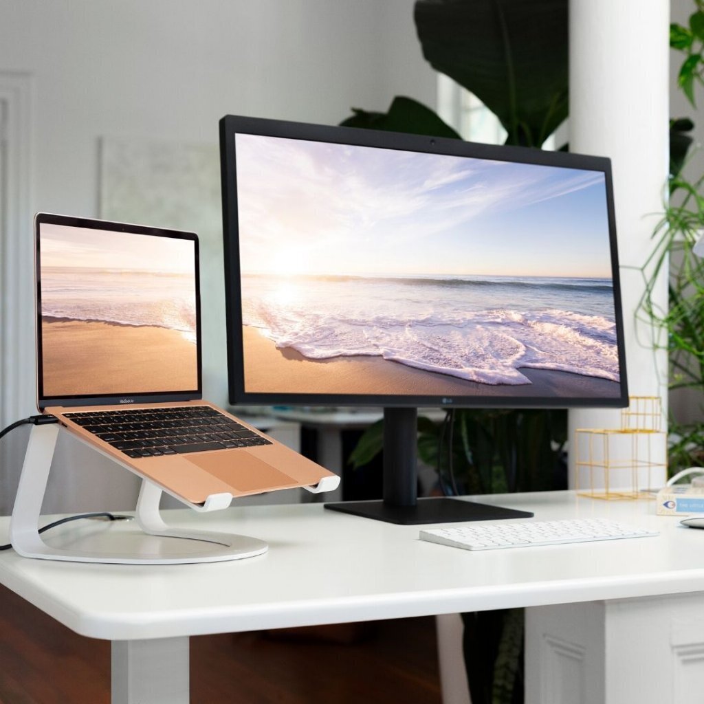 Twelve South Curve SE, sopii MacBookille - valkoinen pöytäteline kannettaville tietokoneille hinta ja tiedot | Kannettavien tietokoneiden lisätarvikkeet | hobbyhall.fi