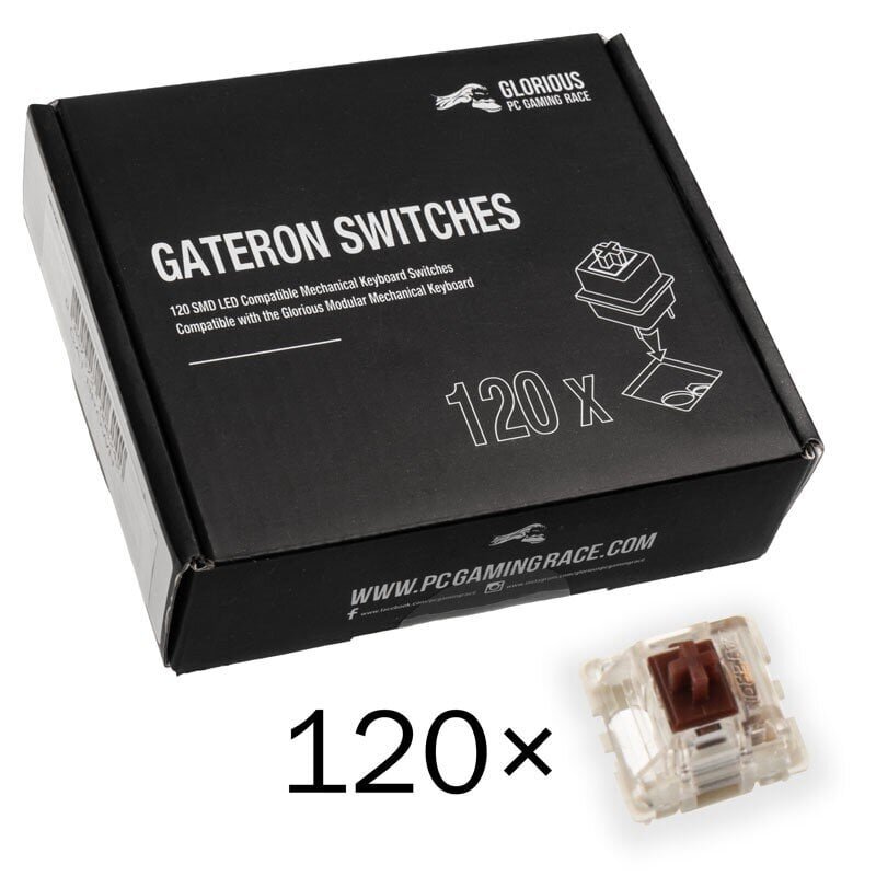 Glorious PC Gaming Race Gateron Brown Tactile & Soft 120 vnt. hinta ja tiedot | Näppäimistöt | hobbyhall.fi