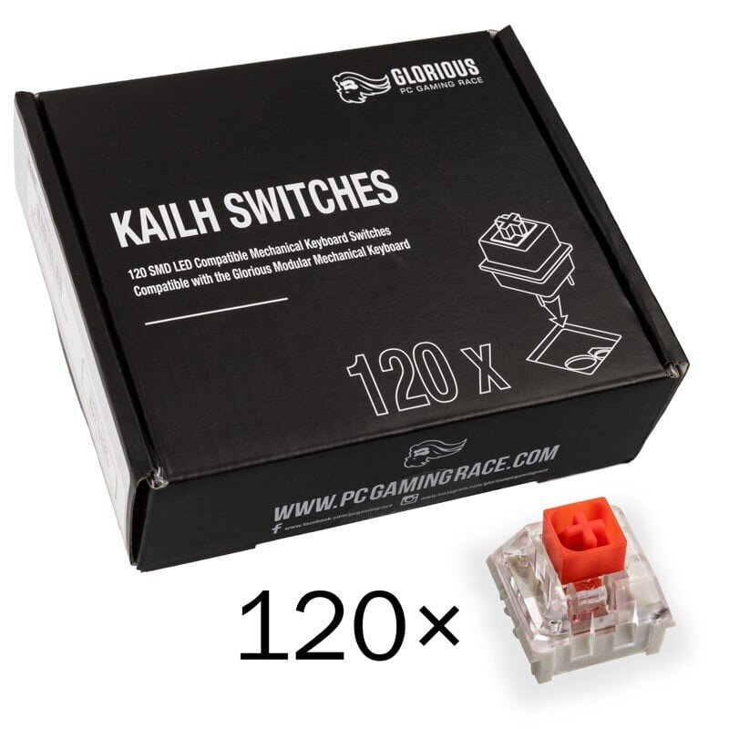 Glorious PC Gaming Race Kailh Box Red Linear & Silent 120 vnt hinta ja tiedot | Näppäimistöt | hobbyhall.fi