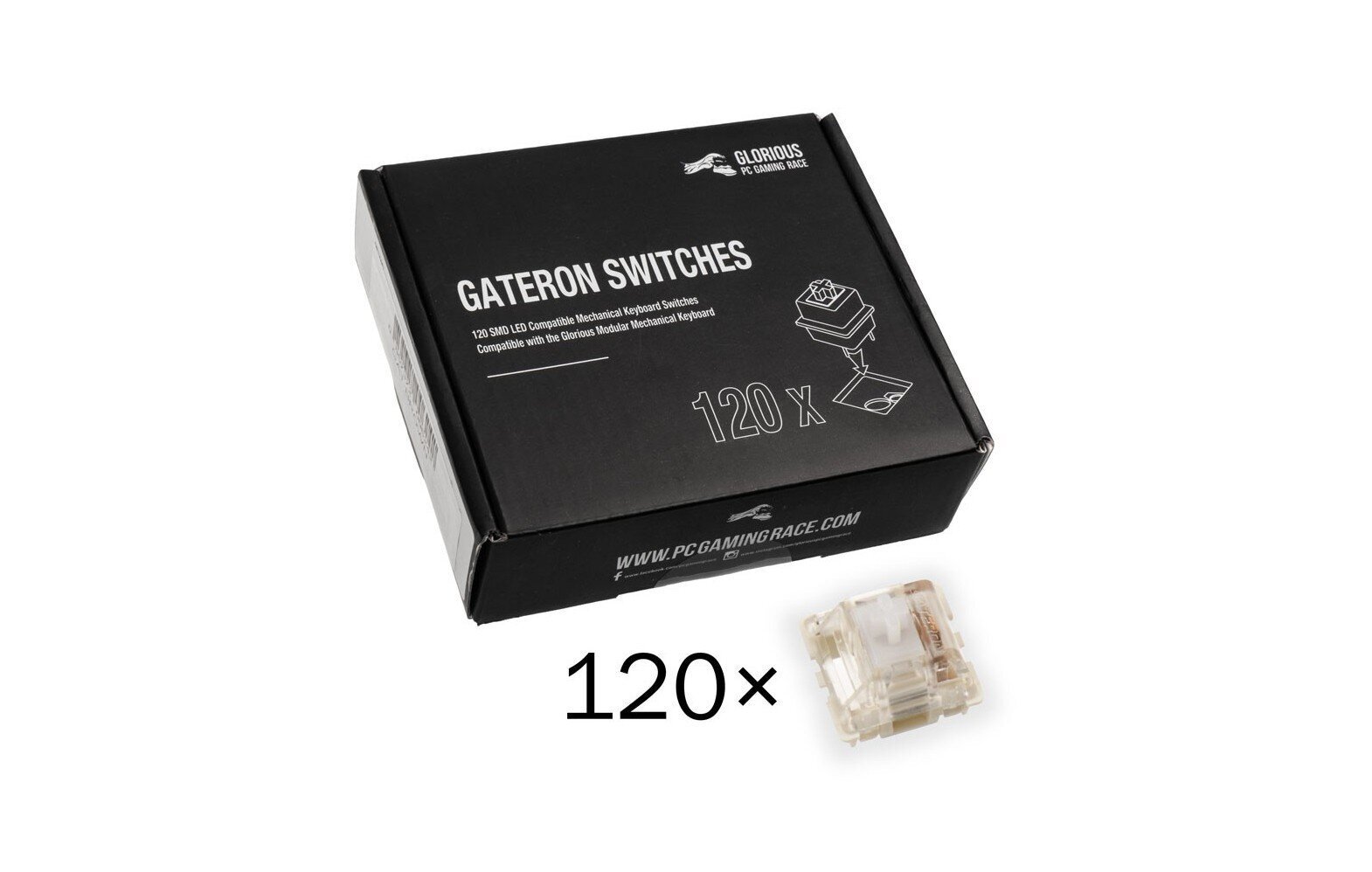 Glorious PC Gaming Race Gateron Clear | Linear & Silent 120 vnt. hinta ja tiedot | Näppäimistöt | hobbyhall.fi