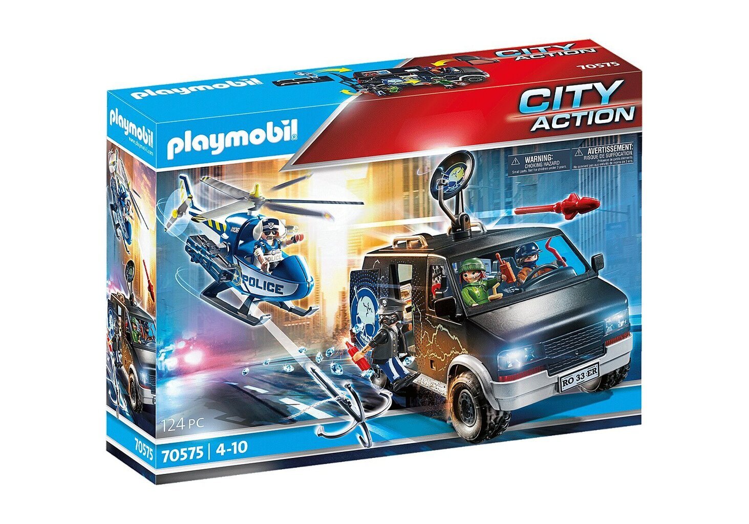 70575 PLAYMOBIL® City Action, poliisitehtävä helikopterilla hinta ja tiedot | LEGOT ja rakennuslelut | hobbyhall.fi