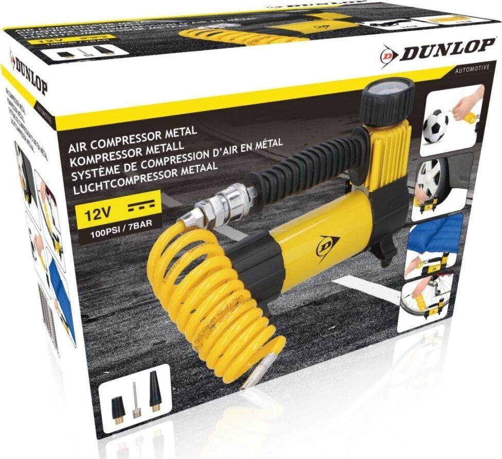 Koneen kompressori Dunlop 12V Dc 100Psi hinta ja tiedot | Sähköiset lisätarvikkeet | hobbyhall.fi