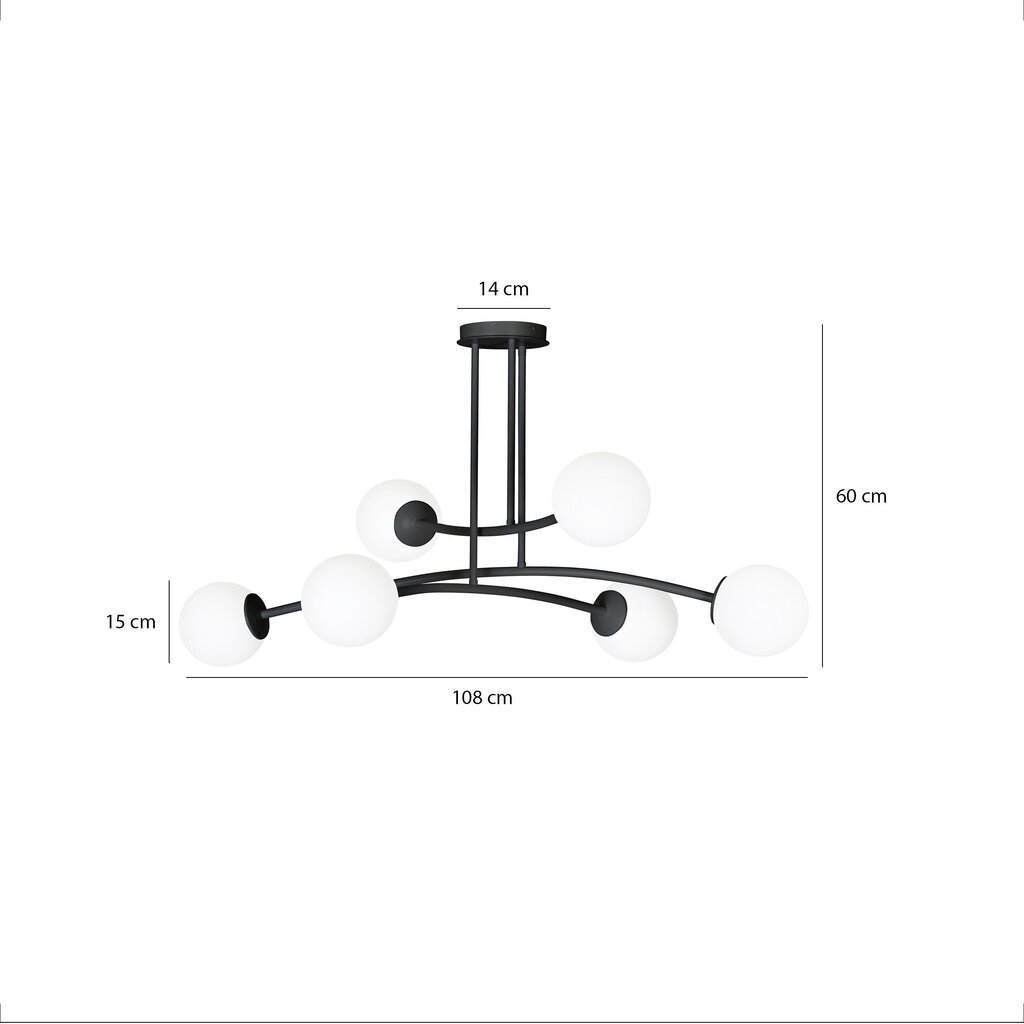 Emibig-kattovalaisin Halldor 6 Black hinta ja tiedot | Riippuvalaisimet | hobbyhall.fi