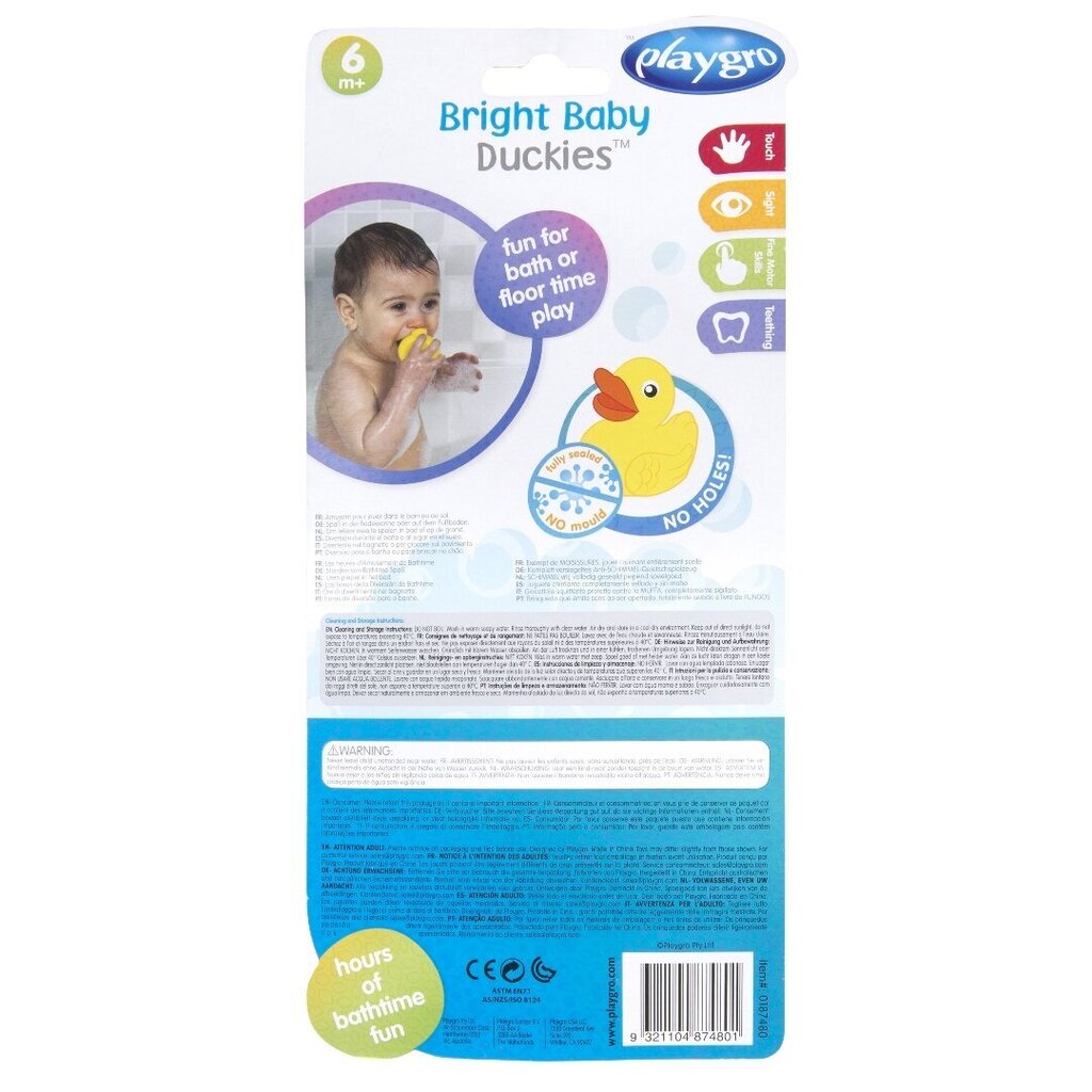 PLAYGRO täysin suljetut kylpylelut Bright Baby Duckies, 0187480 hinta ja tiedot | Vauvan lelut | hobbyhall.fi