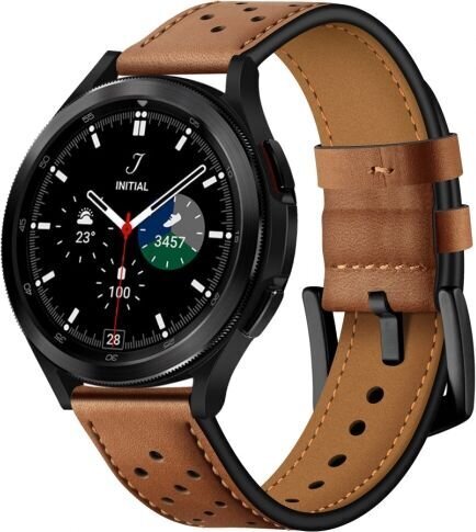 LEATHER - älykellon hihna,. Yhteensopiva Samsung Galaxy Watch 4 / 5 / 5 PRO (40 / 42 / 44 / 45 / 46 MM) kanssa, ruskea. hinta ja tiedot | Älykellojen ja aktiivisuusrannekkeiden lisätarvikkeet | hobbyhall.fi