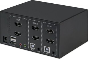 KVM-kytkin Manhattan HDMI/USB 2x1 Dual-Monitor Video 4K*30Hz 4K*30Hz hinta ja tiedot | Manhattan Tietokoneet ja pelaaminen | hobbyhall.fi