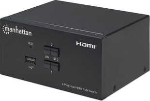 KVM-kytkin Manhattan HDMI/USB 2x1 Dual-Monitor Video 4K*30Hz 4K*30Hz hinta ja tiedot | Manhattan Tietokoneet ja pelaaminen | hobbyhall.fi