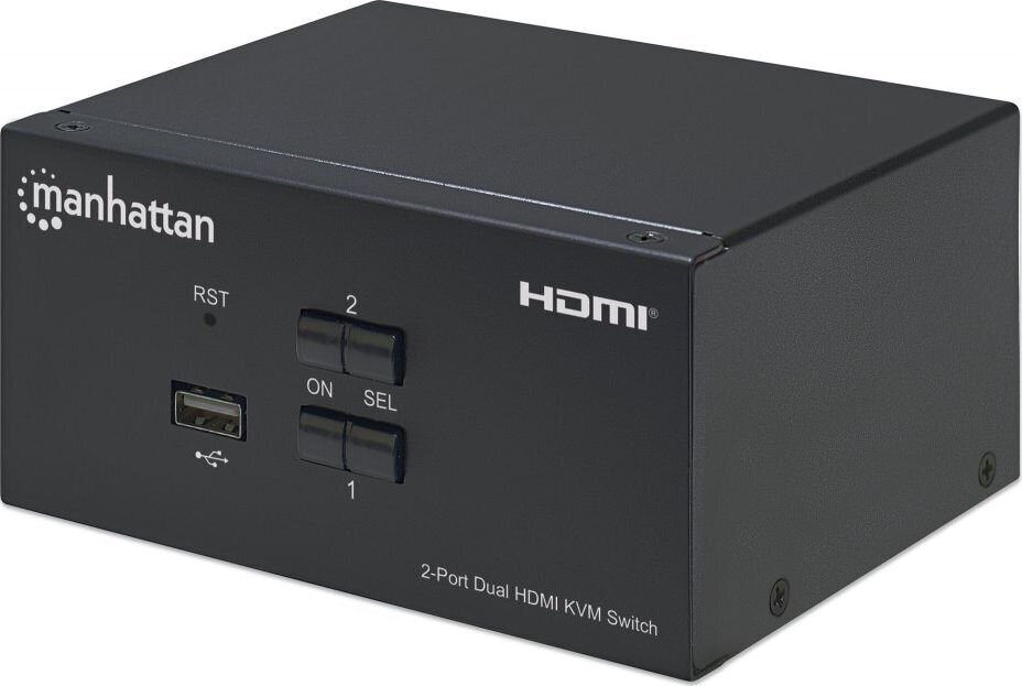 KVM-kytkin Manhattan HDMI/USB 2x1 Dual-Monitor Video 4K*30Hz 4K*30Hz hinta ja tiedot | Verkkokytkimet | hobbyhall.fi