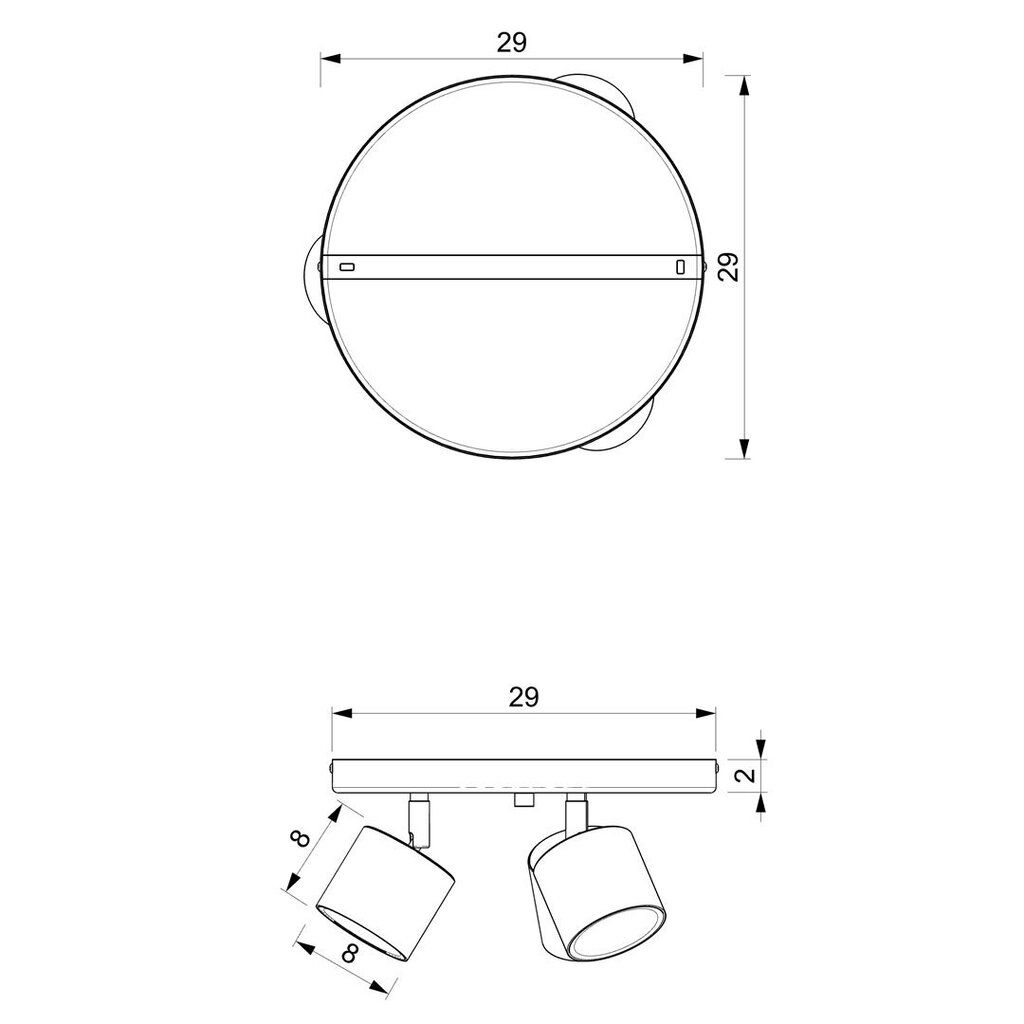 Kattovalaisin DIXIE MUSTA 3xGX53 hinta ja tiedot | Kattovalaisimet | hobbyhall.fi