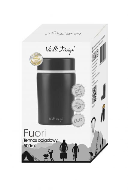 Vialli Design Ruokatermospullo Fuori, 500 ml, musta hinta ja tiedot | Termoskannut ja termosmukit | hobbyhall.fi