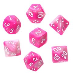 Lautapelin noppasarja Rebel RPG, vaaleanpunainen/valkoinen hinta ja tiedot | Lautapelit ja älypelit | hobbyhall.fi