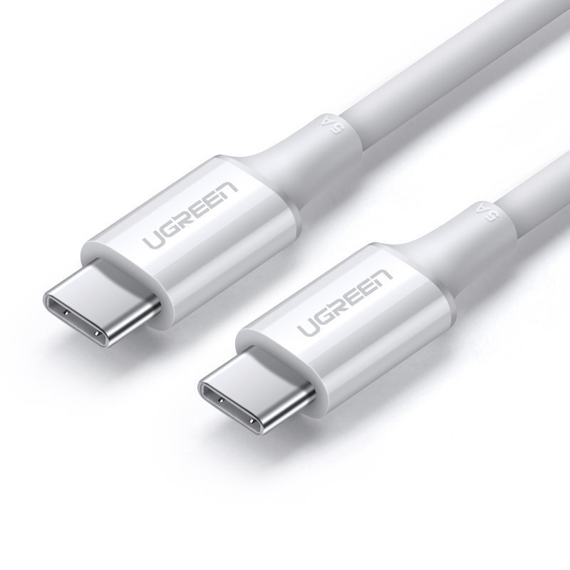 Ugreen-kaapeli USB Type C - USB Type C PD 100W 5A 2m valkoinen (US300) hinta ja tiedot | Puhelinkaapelit | hobbyhall.fi