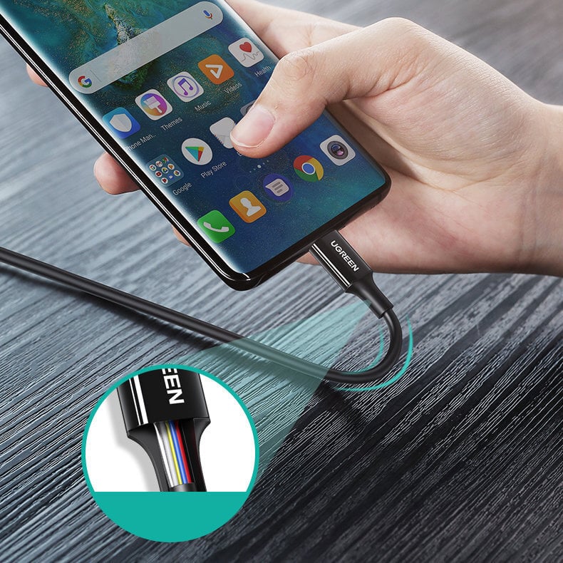 Ugreen-kaapeli USB Type C - USB Type C PD 100W 5A 2m valkoinen (US300) hinta ja tiedot | Puhelinkaapelit | hobbyhall.fi