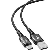 Acefast USB-kaapeli - USB Type C 1.2m, 3A musta (C1-04 musta) hinta ja tiedot | Acefast Puhelimet, älylaitteet ja kamerat | hobbyhall.fi