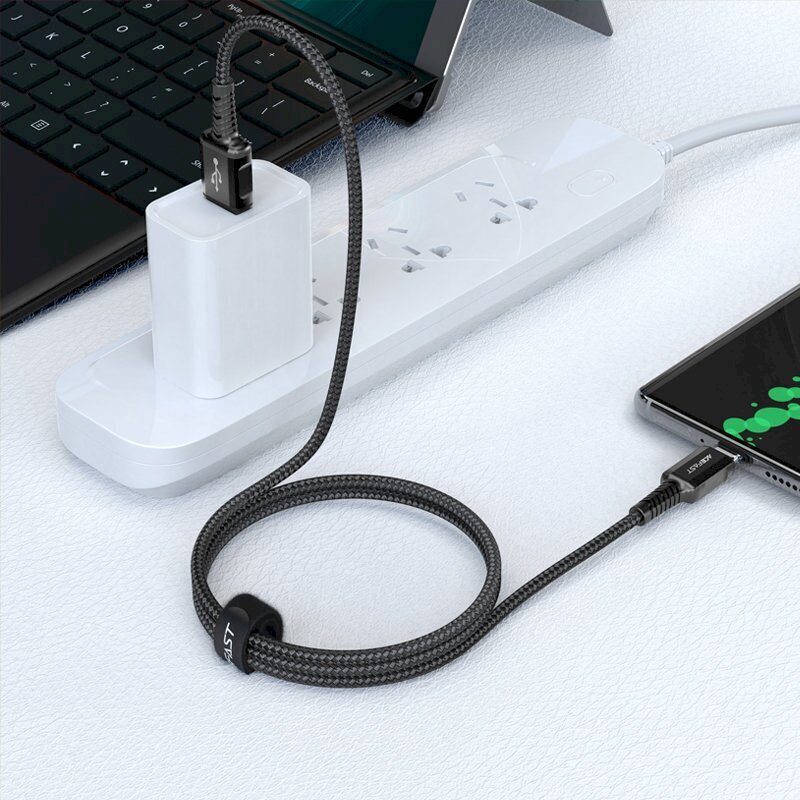 Acefast USB-kaapeli - USB Type C 1.2m, 3A musta (C1-04 musta) hinta ja tiedot | Puhelinkaapelit | hobbyhall.fi