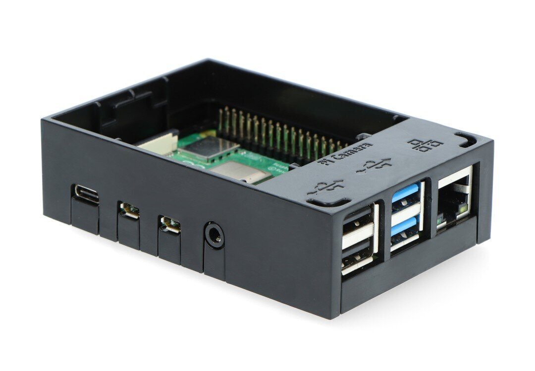 Kotelo Raspberry Pi 4B:lle - Multicomp Pro - musta hinta ja tiedot | Mikrokontrollerit | hobbyhall.fi