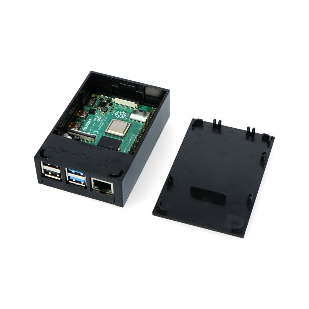Kotelo Raspberry Pi 4B:lle - Multicomp Pro - musta hinta ja tiedot | Mikrokontrollerit | hobbyhall.fi