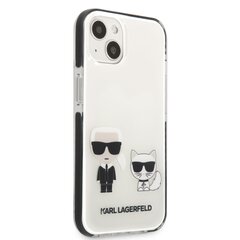 Karl Lagerfeld TPE Karl and Choupette Case suojakotelo iPhone 13 mini White hinta ja tiedot | Puhelimen kuoret ja kotelot | hobbyhall.fi