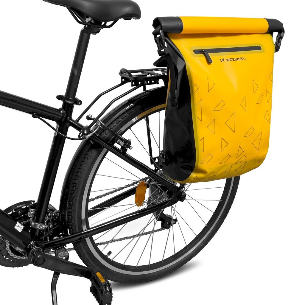 Wozinsky vedenpitävä reppu-polkupyörälaukku 2in1 23l keltainen (WBB31YE) hinta ja tiedot | Pyöräilyreput | hobbyhall.fi
