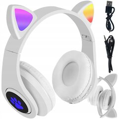 Valkoiset langattomat kissankorvaiset kuulokkeet lapsille Bluetoothin avulla. hinta ja tiedot | ISO Trade Tietokoneet ja pelaaminen | hobbyhall.fi