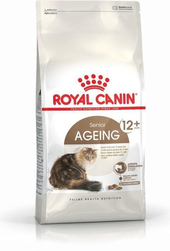 Royal Canin Senior Ageing -kissanruoka ikääntyville kissoille 12+, 4 kg hinta ja tiedot | Kissan kuivaruoka | hobbyhall.fi