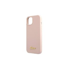 Guess kotelo iPhone 13 Pro Max 6.7" GUHMP13XLSLMGLP vaaleanpunainen kova kotelo Silicone Script Gold Logo Magsafe hinta ja tiedot | Puhelimen kuoret ja kotelot | hobbyhall.fi